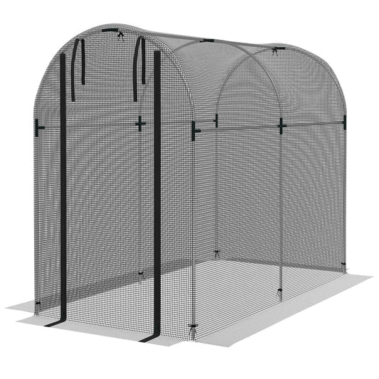 Outsunny Galvanized Steel Protection Cage 120x240cm with Zippered Door