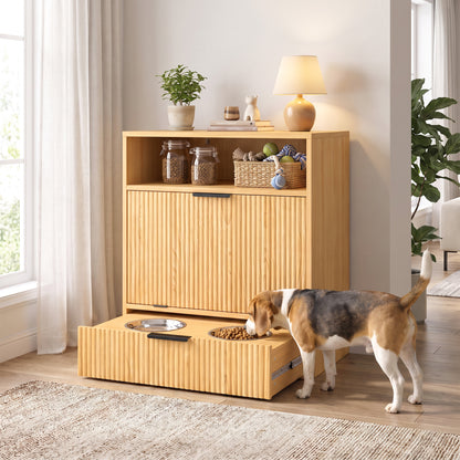 Station de nourrissage pour chien avec rangement