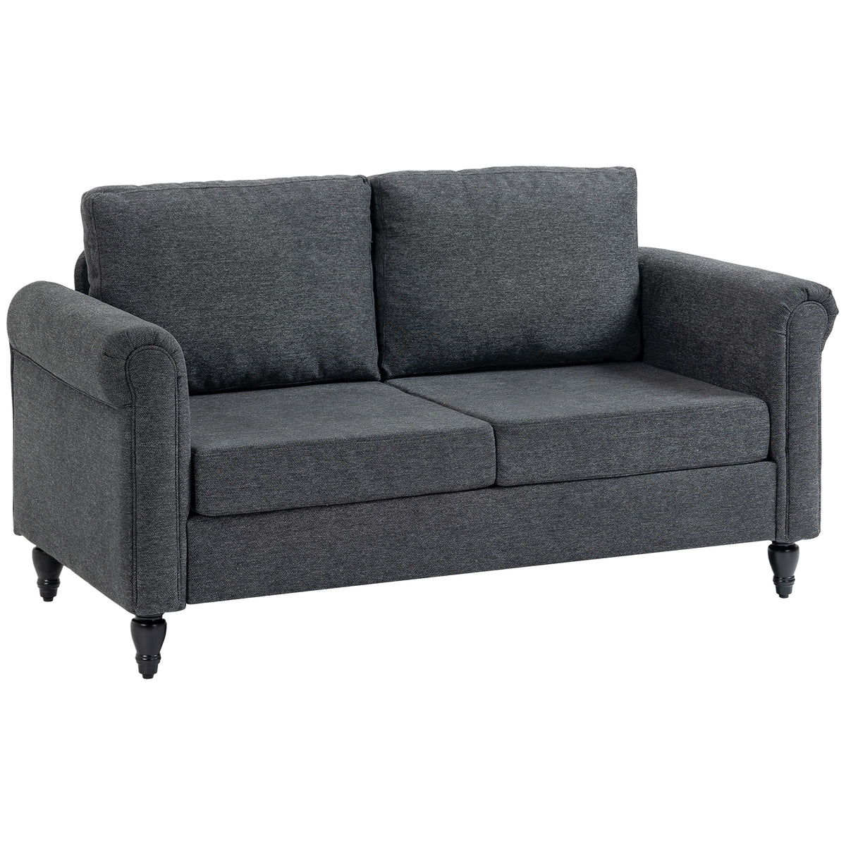 Causeuse vintage rembourée tissu chenille 2 places