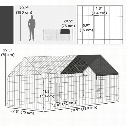 Enclos métallique pour poules avec couverture UV