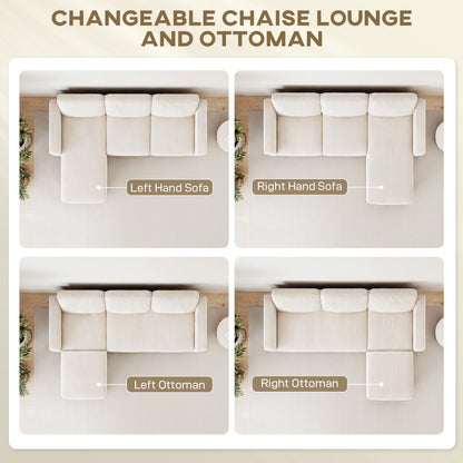 Sofa sectionnel en L avec chaise longue ou pouf