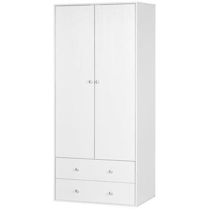 Armoire 2 portes 2 tiroirs 180 cm — Noyer