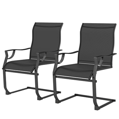 Chaises de patio à ressort C dossier haut — ensemble de 2