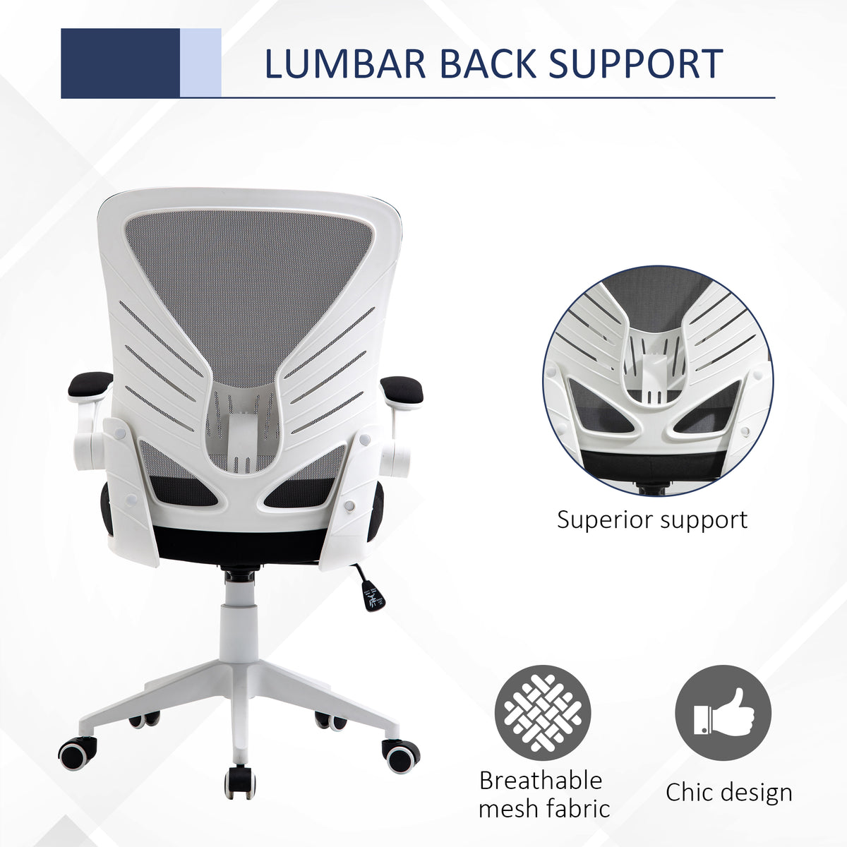 Chaise de bureau ergonomique pivotante en maille