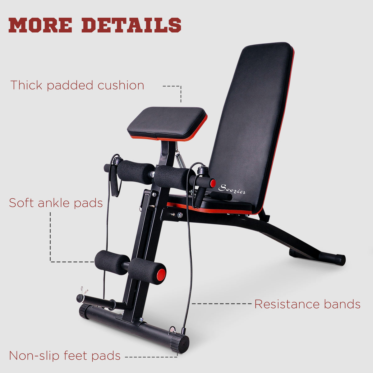 Banc d'entraînement pliable réglable pour musculation à domicile