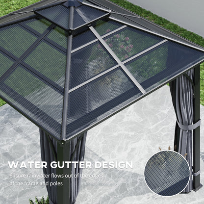 Gazebo toit rigide 10' x 10' polycarbonate double niveau