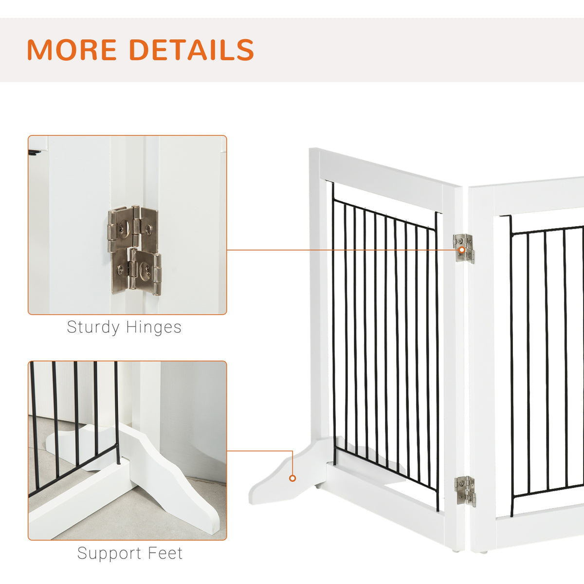Barrière pour animaux autoportante pliante à 3 panneaux