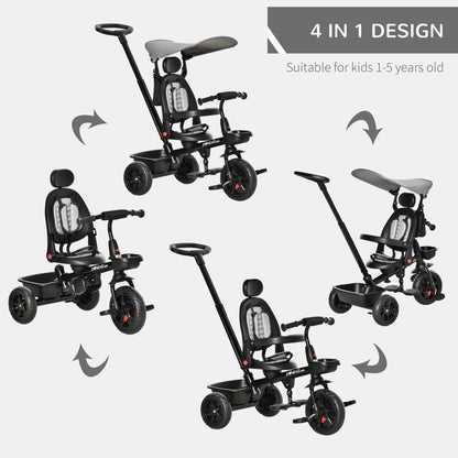 Tricycle évolutif 5-en-1 avec poignée parentale