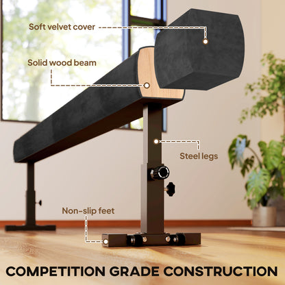 Poutre de gymnastique réglable 226 cm avec roulettes