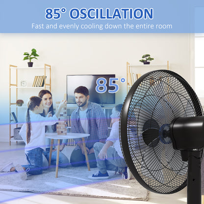 Ventilateur sur pied oscillant avec télécommande et écran LED