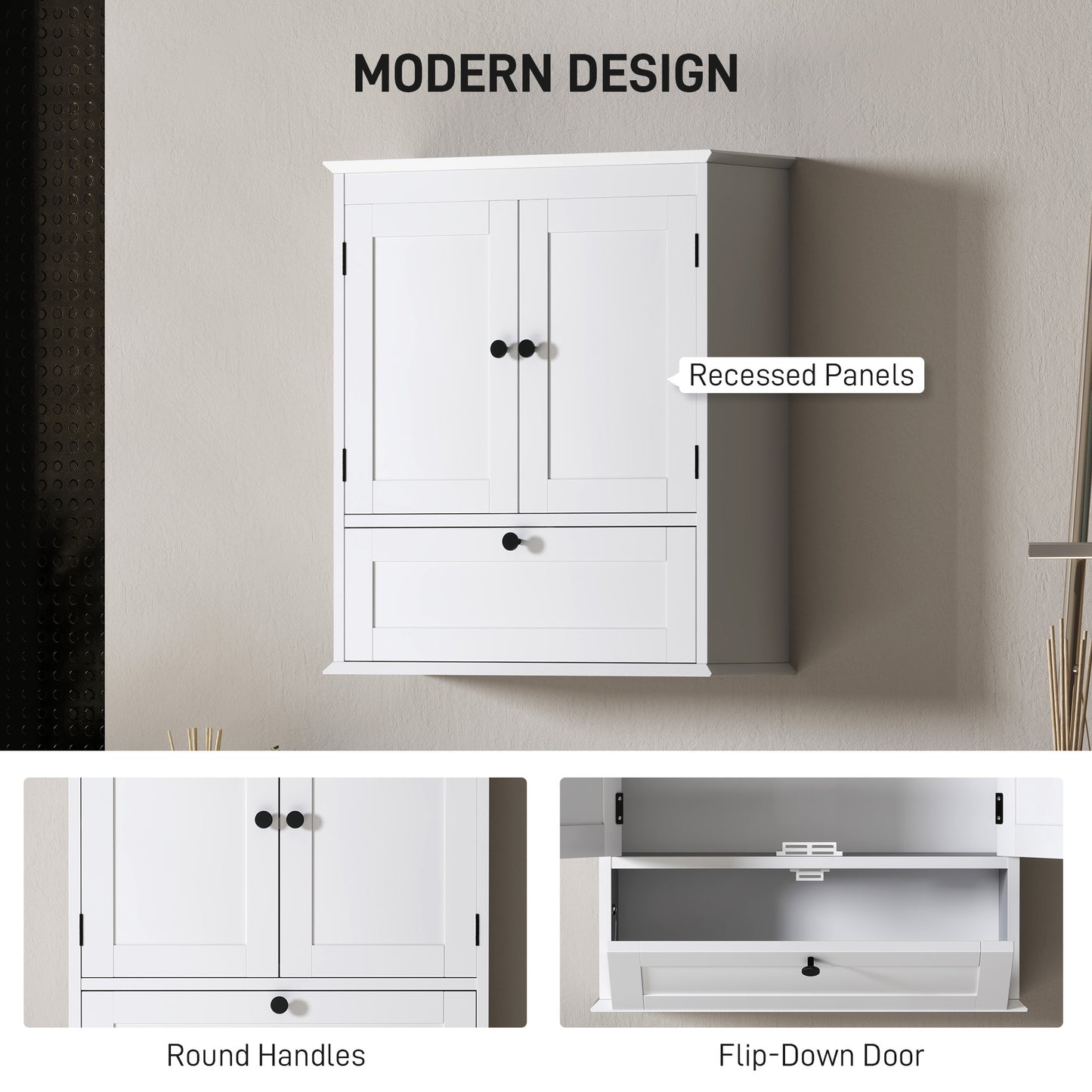 Armoire murale salle de bain à tablette ajustable