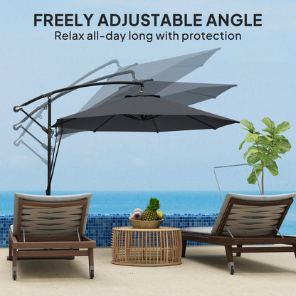 Parasol déporté rotatif 360° avec base en croix