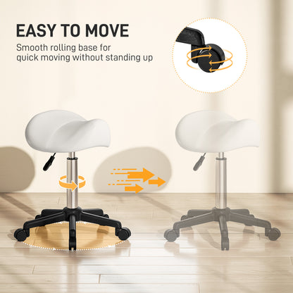 Tabouret selle ergonomique pivotant à roulettes