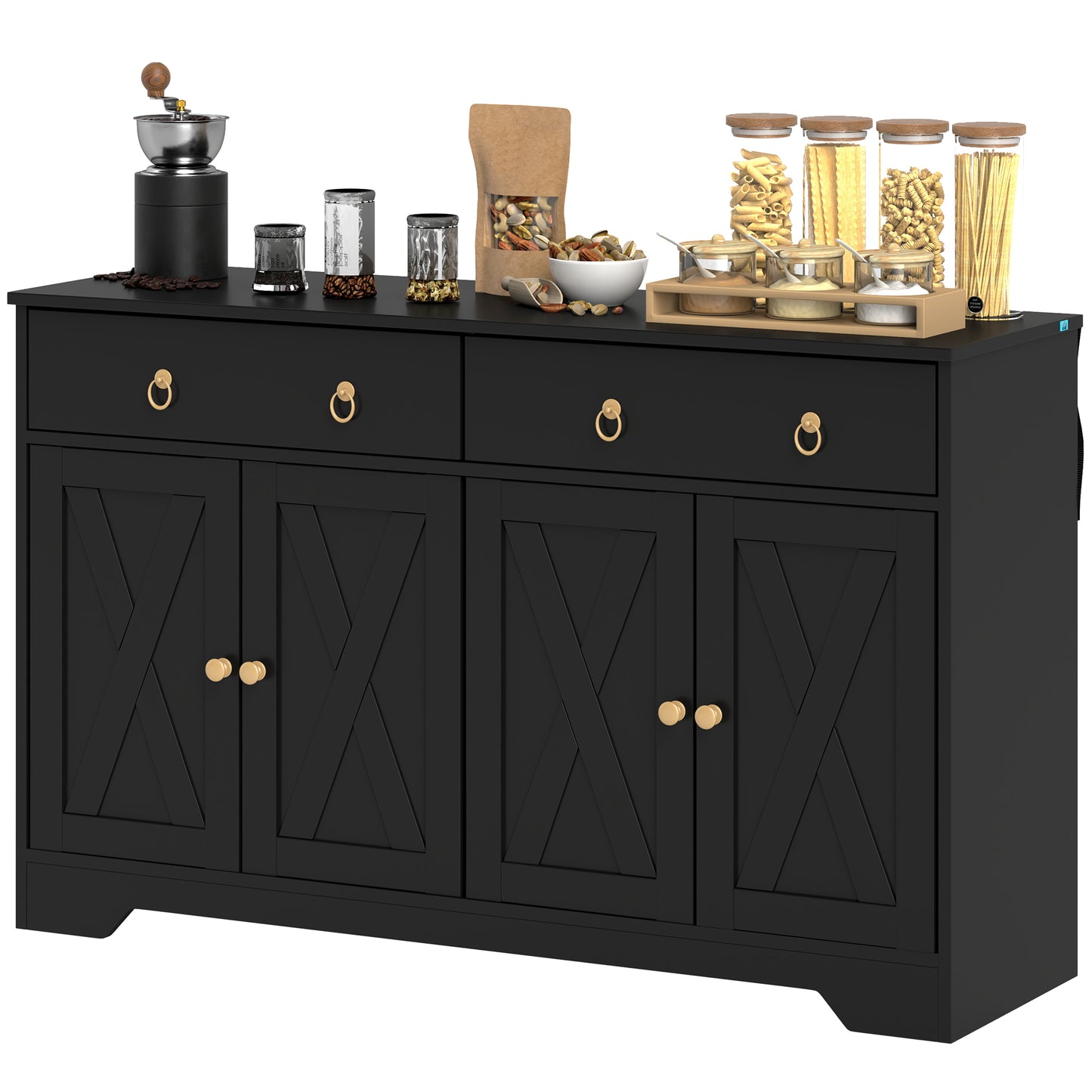 Buffet de cuisine 4 portes barn 2 tiroirs bois