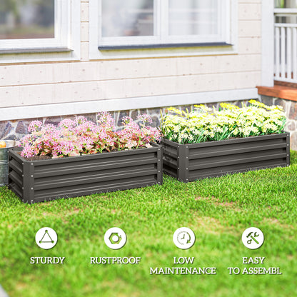 Bacs de jardinage surélevés galvanisés ensemble de 2