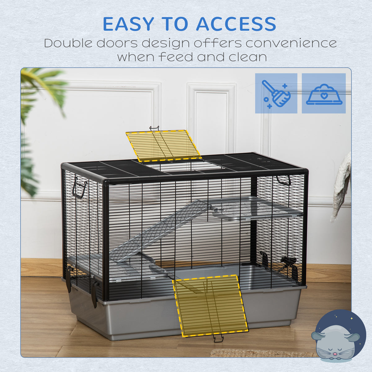 Cage à hamster à 3 niveaux pour petits animaux