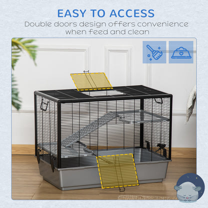 Cage à hamster à 3 niveaux pour petits animaux