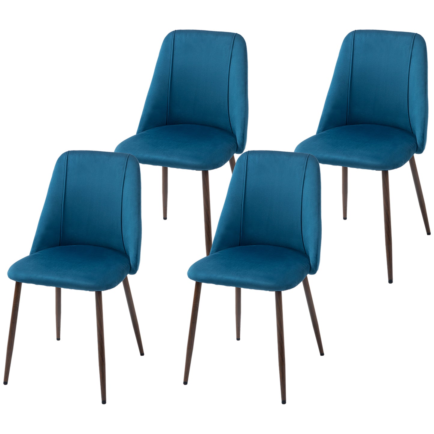 Chaises de salle à manger rembourrées ensemble de 4 velours