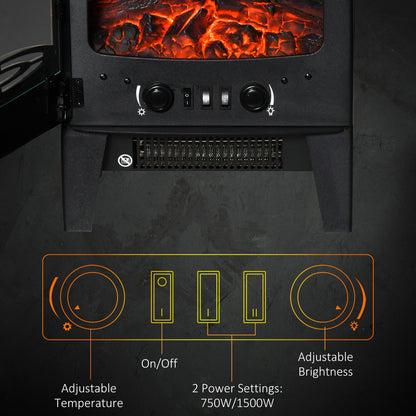 Foyer électrique sur pied effet flamme réaliste 750W/1500W