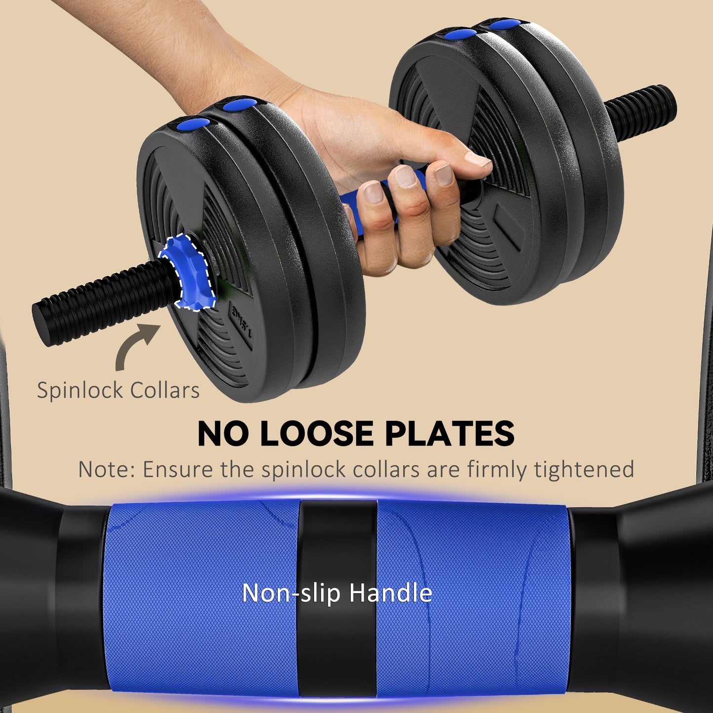 Ensemble d'haltères 3 en 1 ajustable — 15 kg