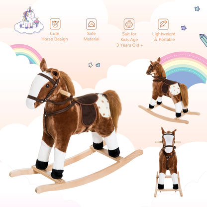 Cheval à bascule en peluche avec sons réalistes