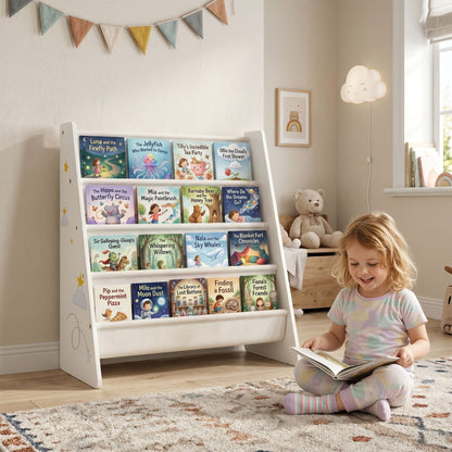 Bibliothèque enfant 4 niveaux pour chambre et salle de jeux