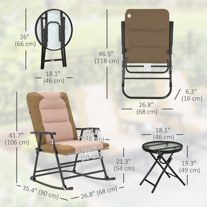 Ensemble chaise berçante pliable 3 pièces