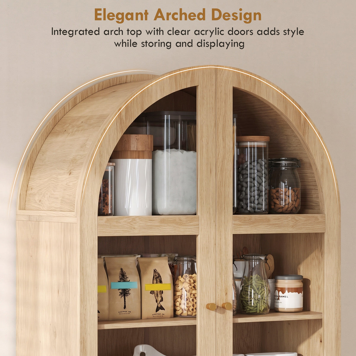 Armoire de cuisine arquée style maison de campagne 180 cm
