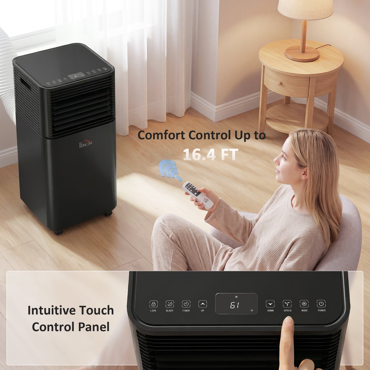 Climatiseur portatif 8000 BTU avec déshumidificateur et télécommande