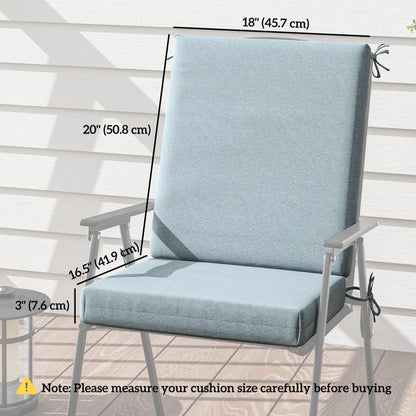 Coussins de chaise de patio avec dossier, lot de 2