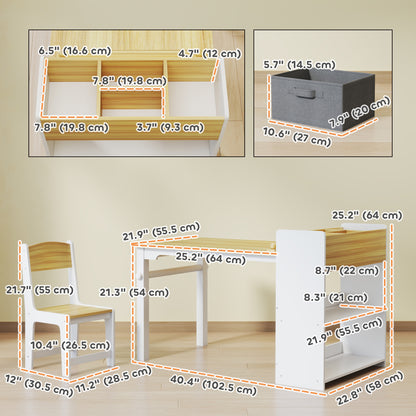 Ensemble table et chaises pour enfants avec rouleau — Lot de 3