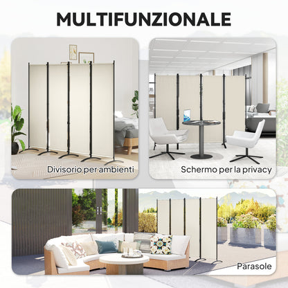 Paravent pliant 4 panneaux polyester