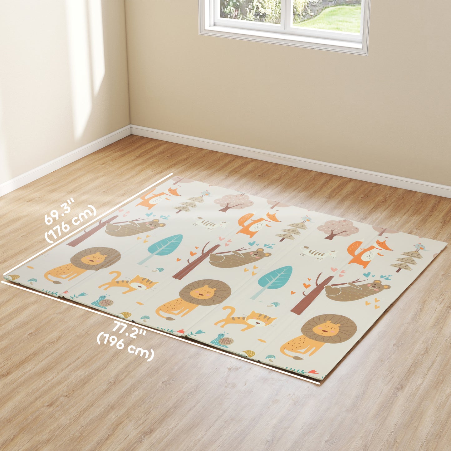 Tapis de jeu bébé pliable double face