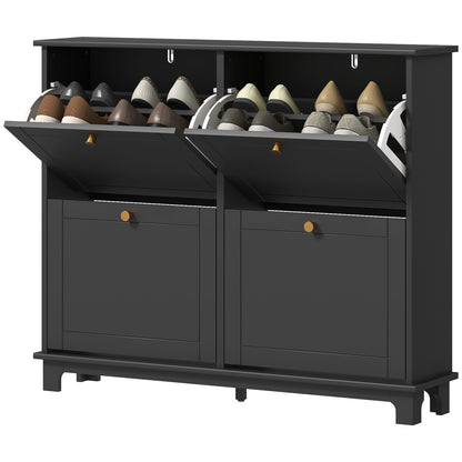 Meuble à chaussures étroit à quatre tiroirs basculants