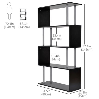 Bibliothèque géométrique à 5 tablettes style S