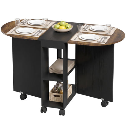 Table à manger pliante avec rangement pour petits espaces 120 cm