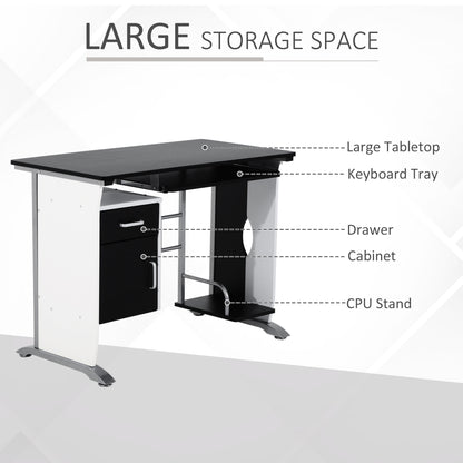 Bureau d'ordinateur moderne avec rangement