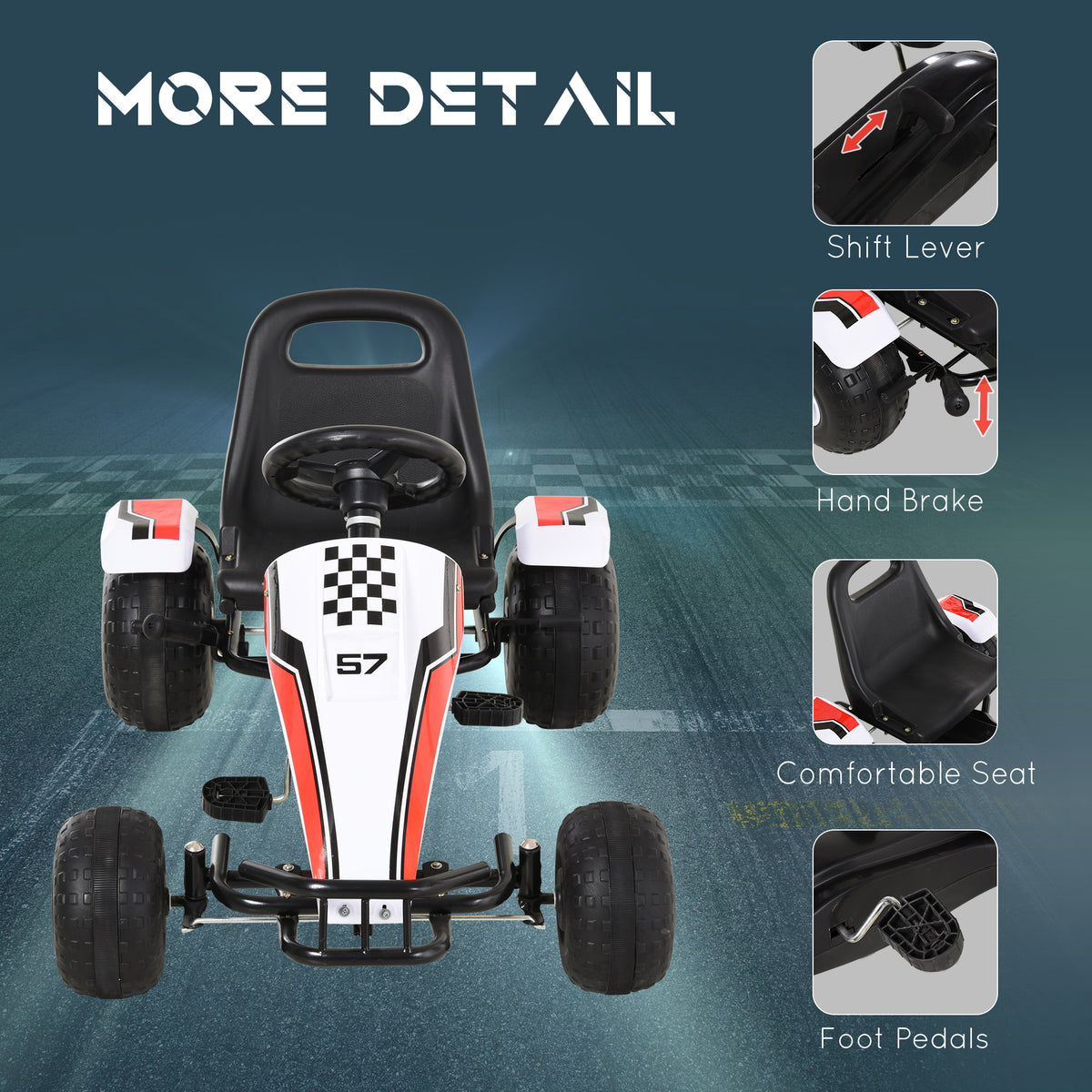 Kart à pédales pour enfants style course