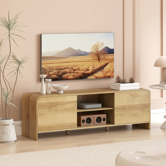 Meuble TV style nordique avec armoires et étagères