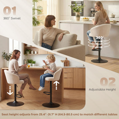 Tabourets de bar pivotants ajustables ensemble de 2