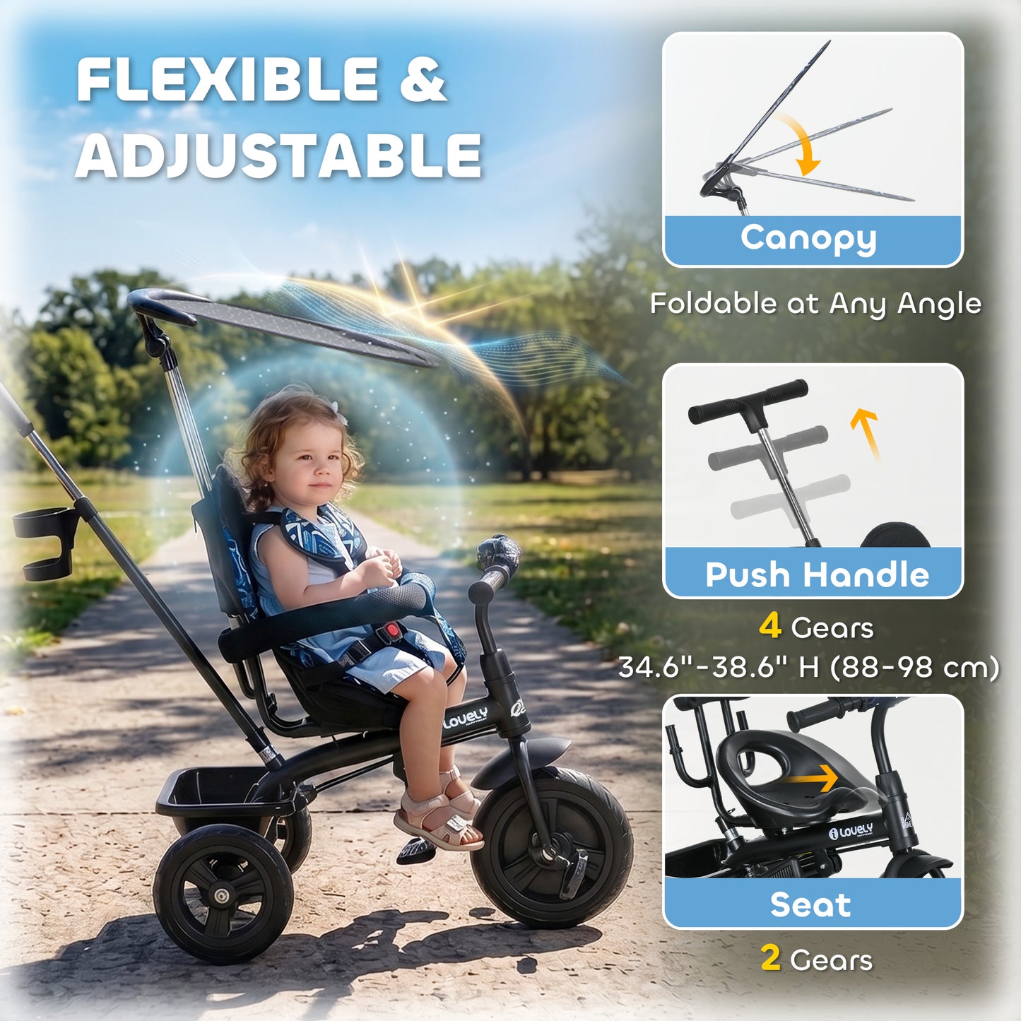 Tricycle évolutif 6-en-1 pour tout-petits