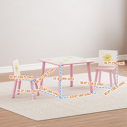 Ensemble table et chaises pour enfants — Lot de 3