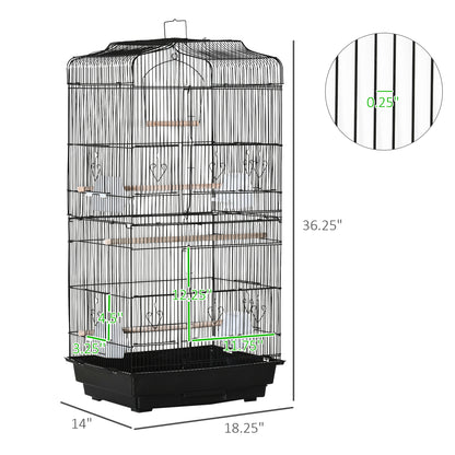 Cage à oiseaux vol libre 2 portes avec perchoirs
