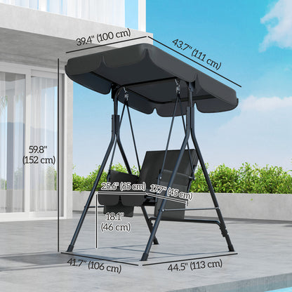 Balançoire de patio 1 place avec auvent ajustable