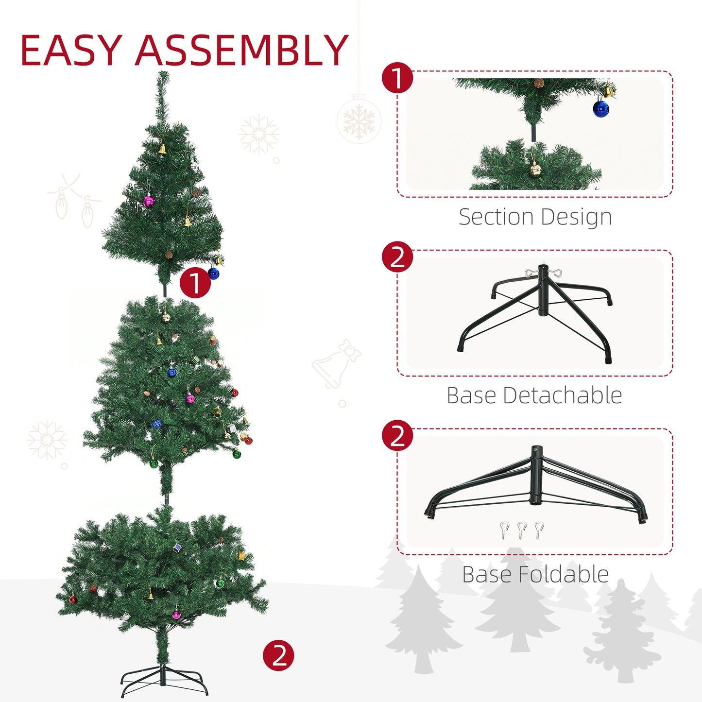 Sapin de Noël artificiel 210 cm avec ornements