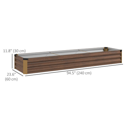 Bac surélevé galvanisé 8'x2'x1' pour jardin
