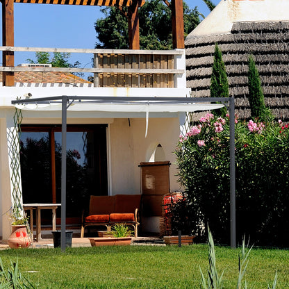 Pergola extérieure rétractable 3x3m cadre métal