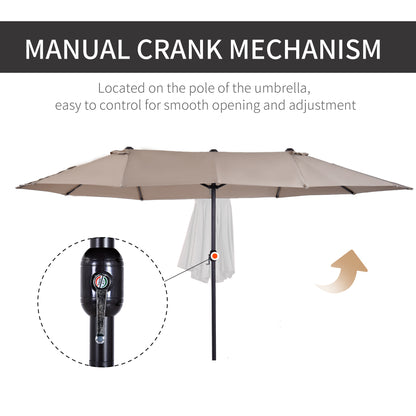 Parasol double face 4,6m avec manivelle acier