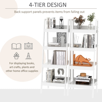 Bibliothèque échelle 4 tablettes — Lot de 2