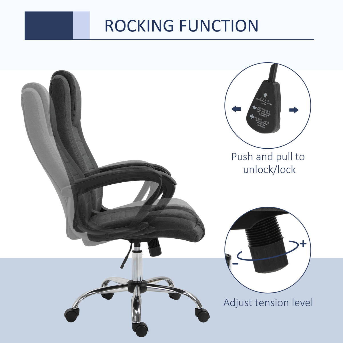 Chaise de bureau ergonomique à haut dossier